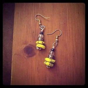 African Yellow Krobo Earrings